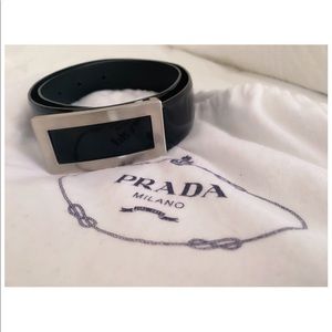 Prada leather belt with bag